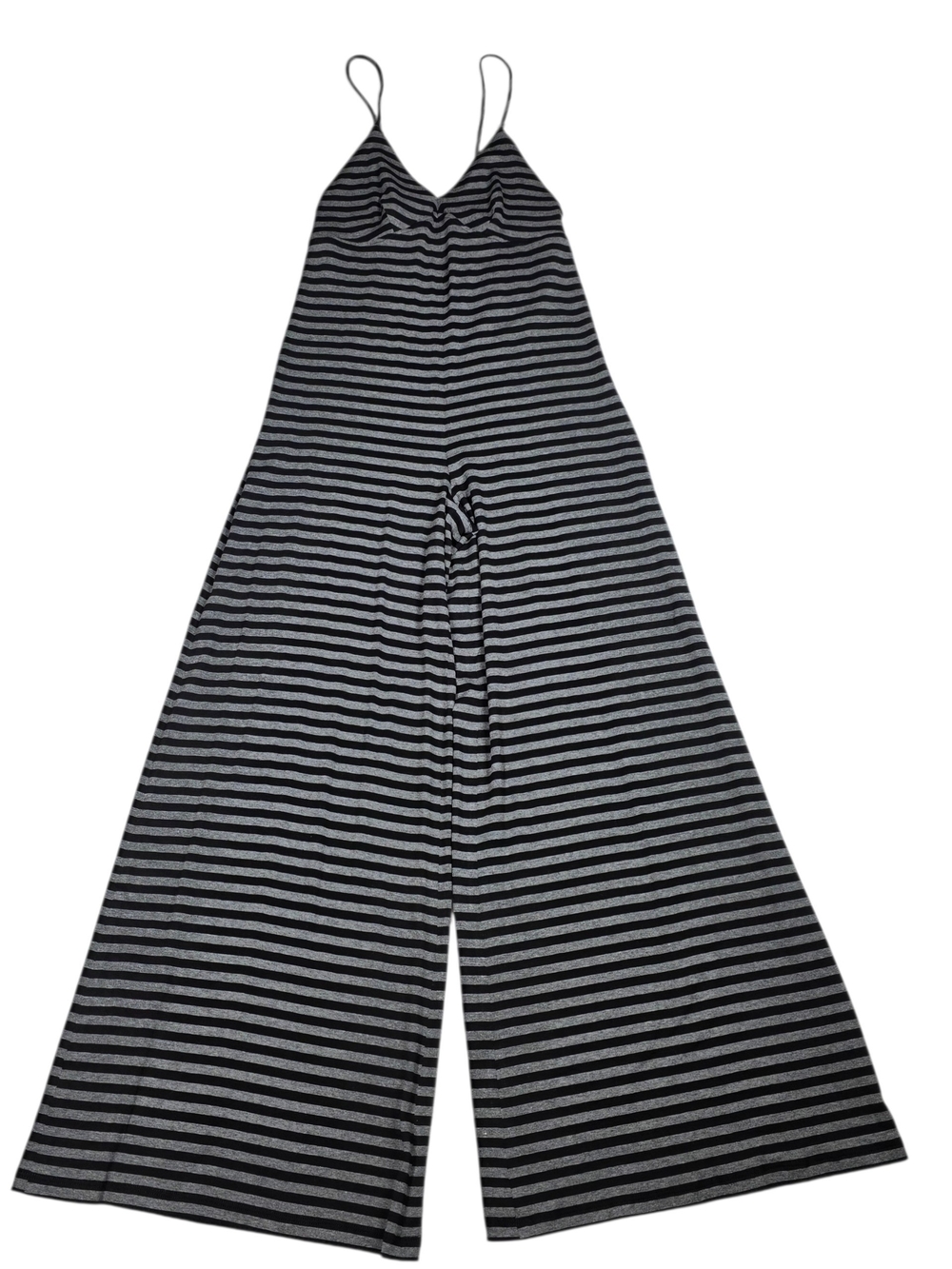 NORMA KAMALI Slip Striped Stretch-jersey Jumpsuit In Black/grey - Picture 2 of 15